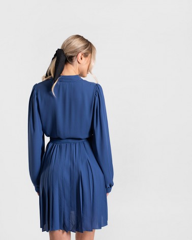 Сукня-сорочка з рюшем-плісе від FASHIONISTA синій