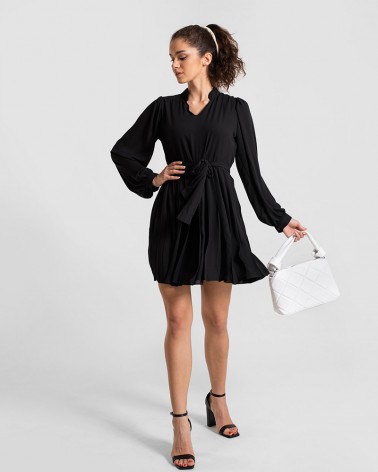 Сукня-сорочка з рюшем-плісе від FASHIONISTA чорний