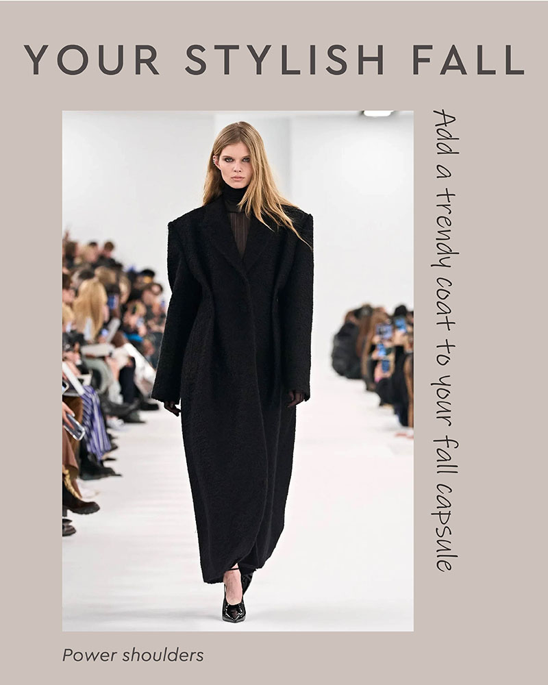 Power shoulders: Coat trends’ 2023 by FASHIONISTA