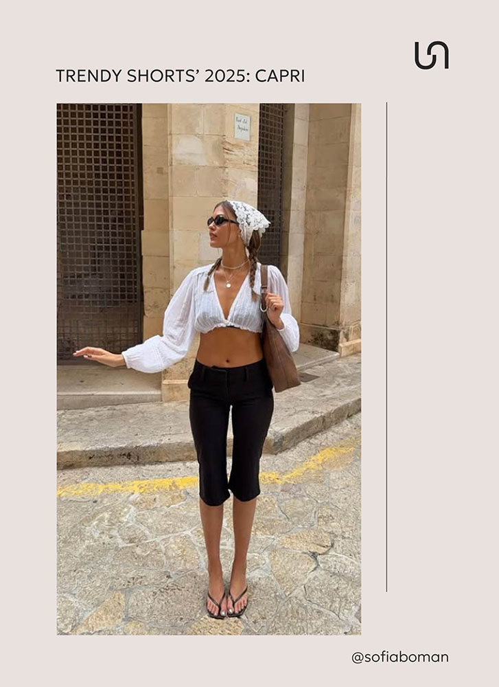 TRENDY SHORTS FOR SUMMER 2025_Capri_FASHIONISTA