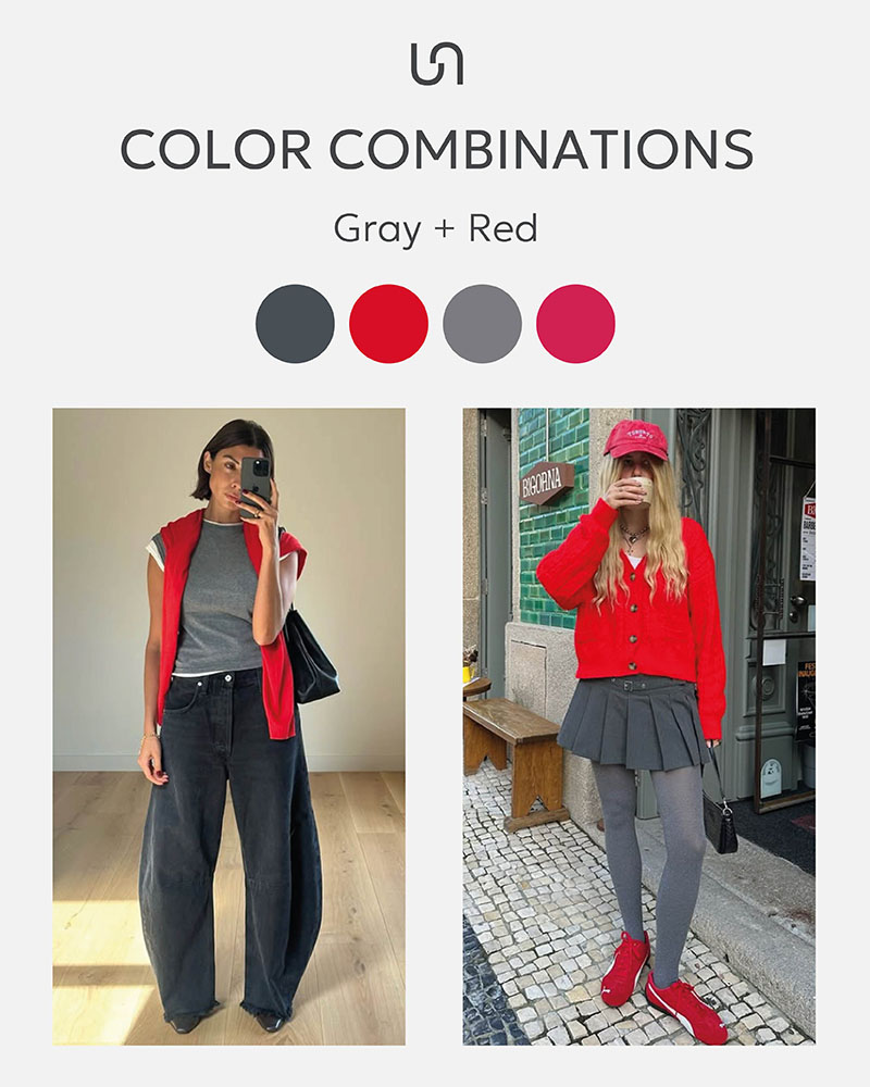 Color combination: Grey and Red