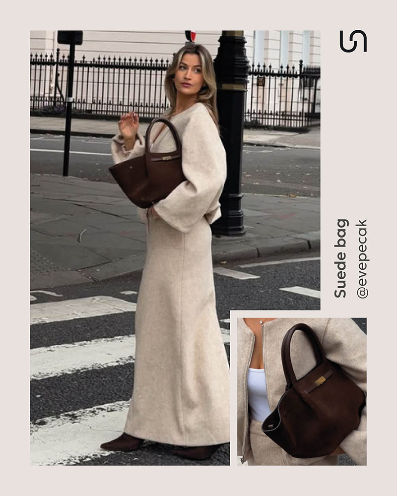 Trendy bags for Fall-Winter 2025/26 by FASHIONISTA _ Suede bags