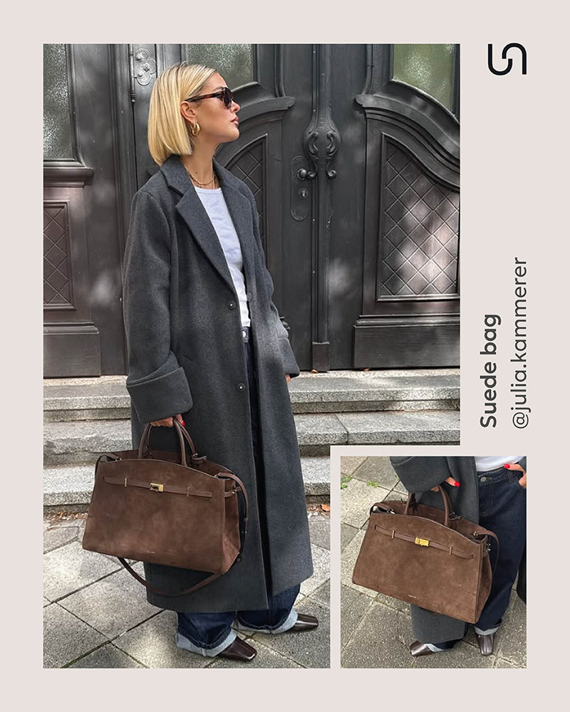 Trendy bags for Fall-Winter 2025/26 by FASHIONISTA _ Suede bags
