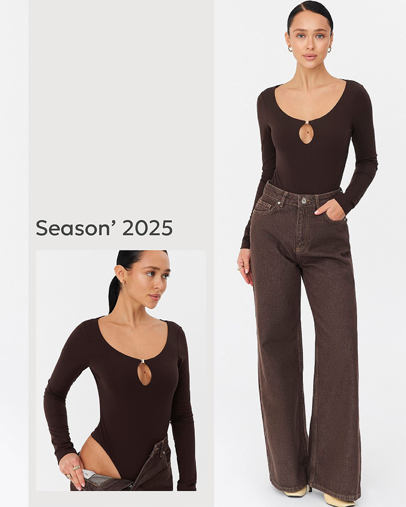 FASHIONISTA_New Arrivals: Bodysuit with neckline and fastener