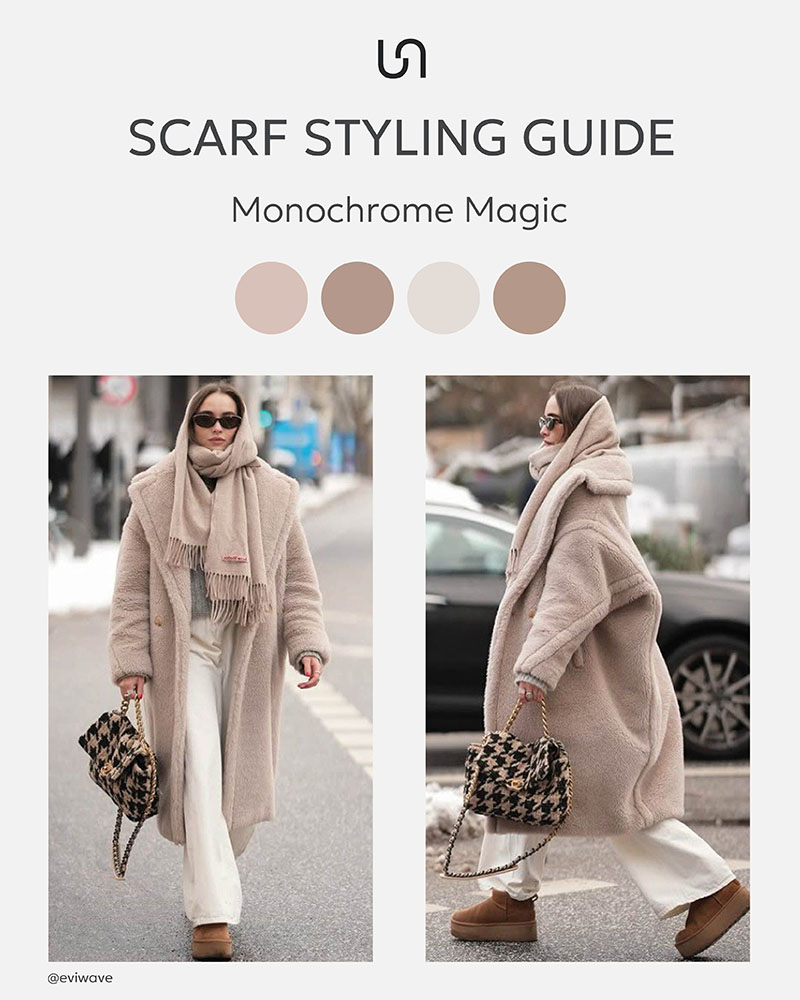 How to Style a Scarf: Monochrome Magic_FASHIONISTA