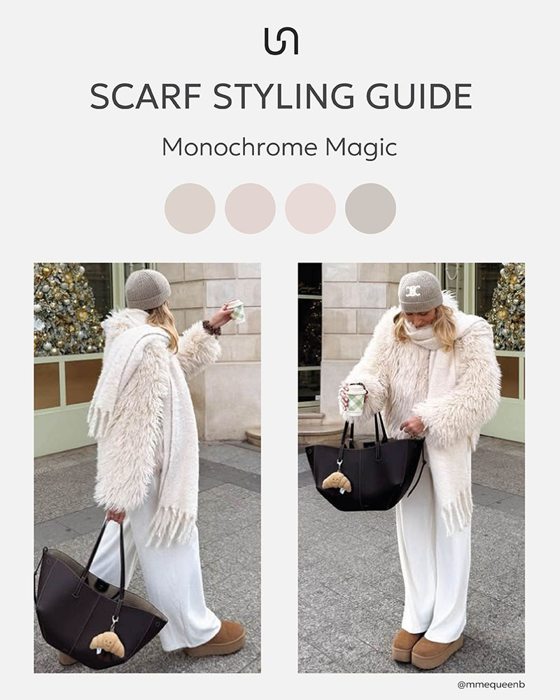 How to Style a Scarf: Monochrome Magic_FASHIONISTA