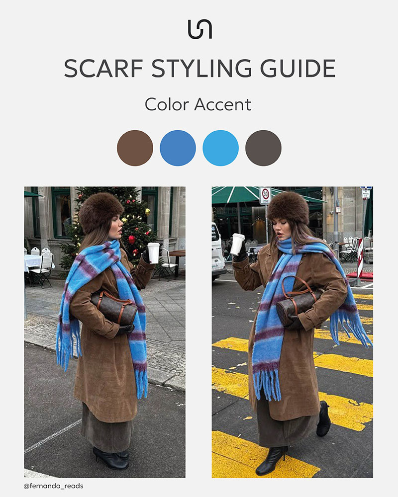 How to Style a Scarf: Color Accent_FASHIONISTA