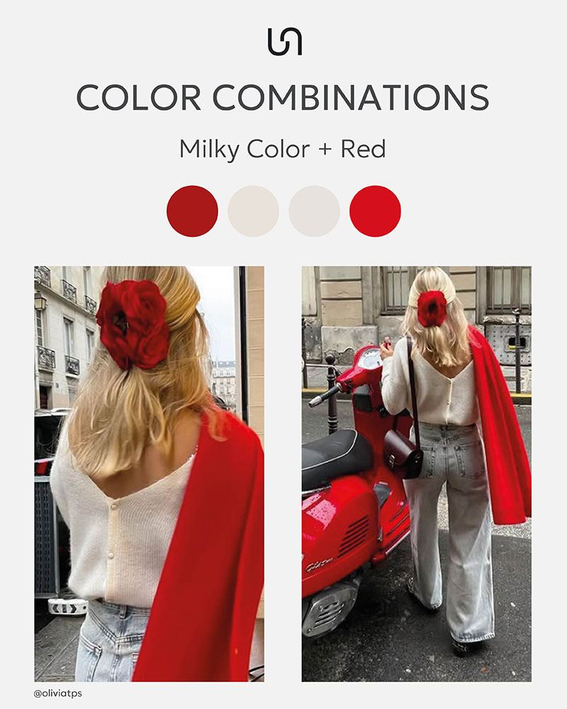Color combinations by FASHIONISTA_Milky Color + Red